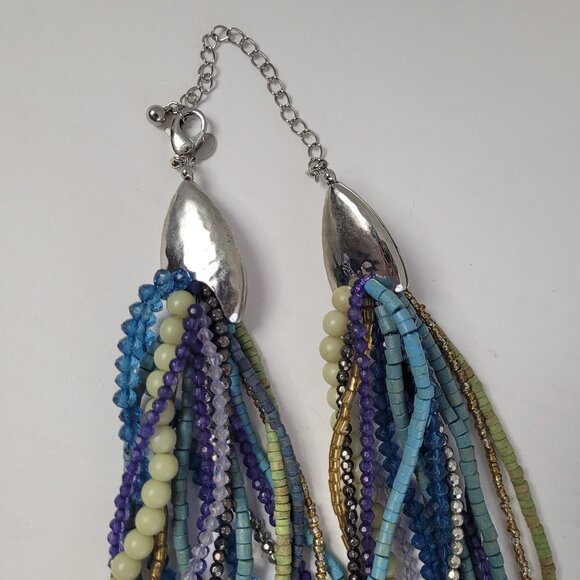 Necklace CHICO'S Multi-Strands Multi-Colors Beads Signed 17" BoHo Elegance - Picture 4 of 13